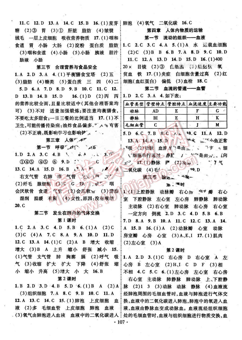 2016年暢優(yōu)新課堂七年級生物下冊人教版 第2頁