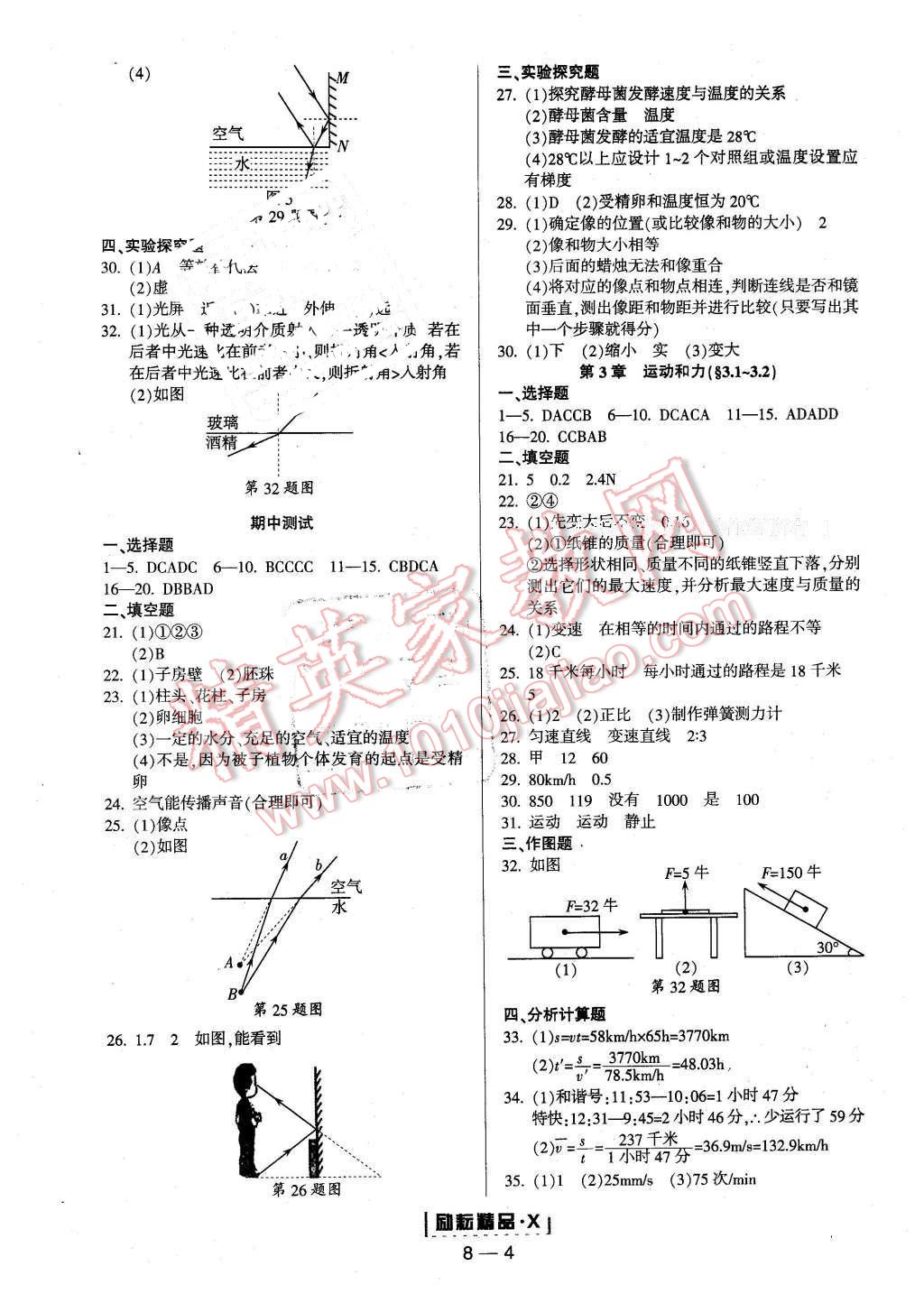 2015年勵耘書業(yè)勵耘活頁周周練七年級科學下冊 第4頁