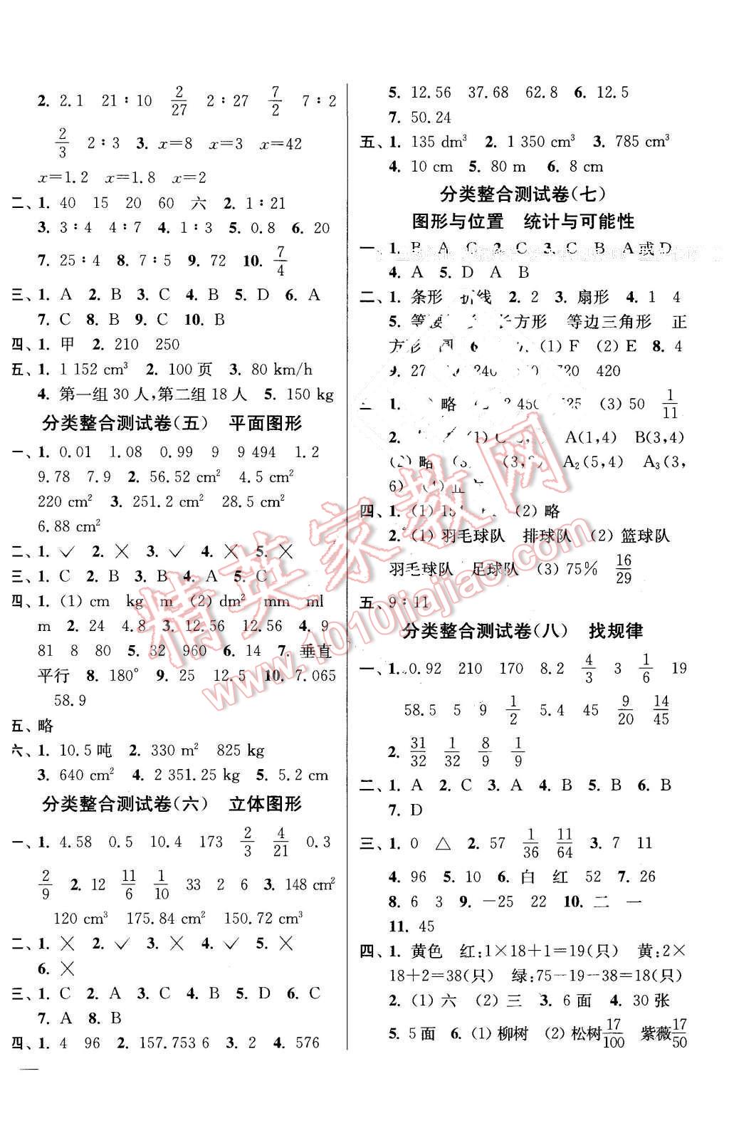 2016年同步跟踪全程检测六年级数学下册江苏版 第4页