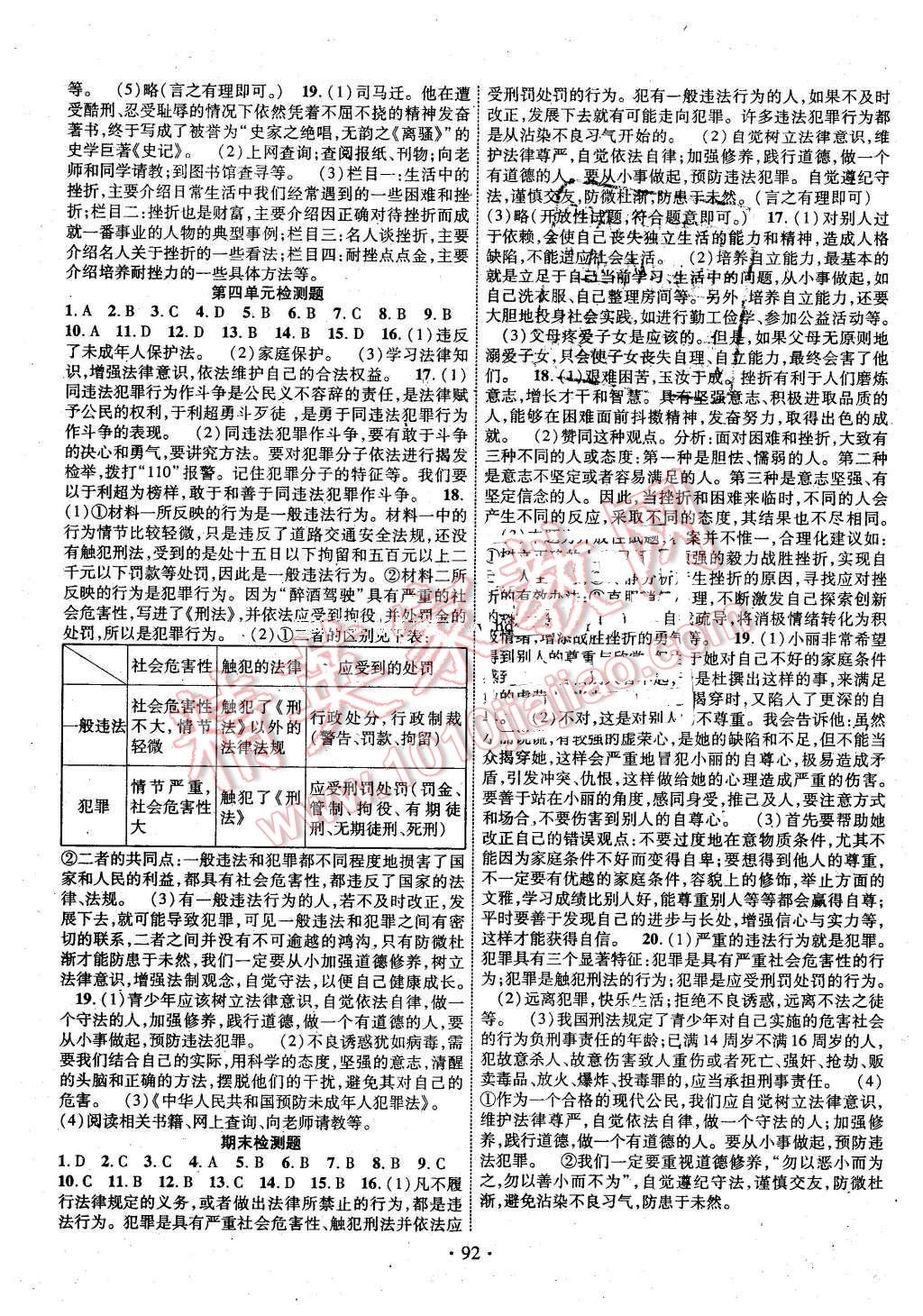 2016年暢優(yōu)新課堂七年級思想品德下冊人教版 第7頁