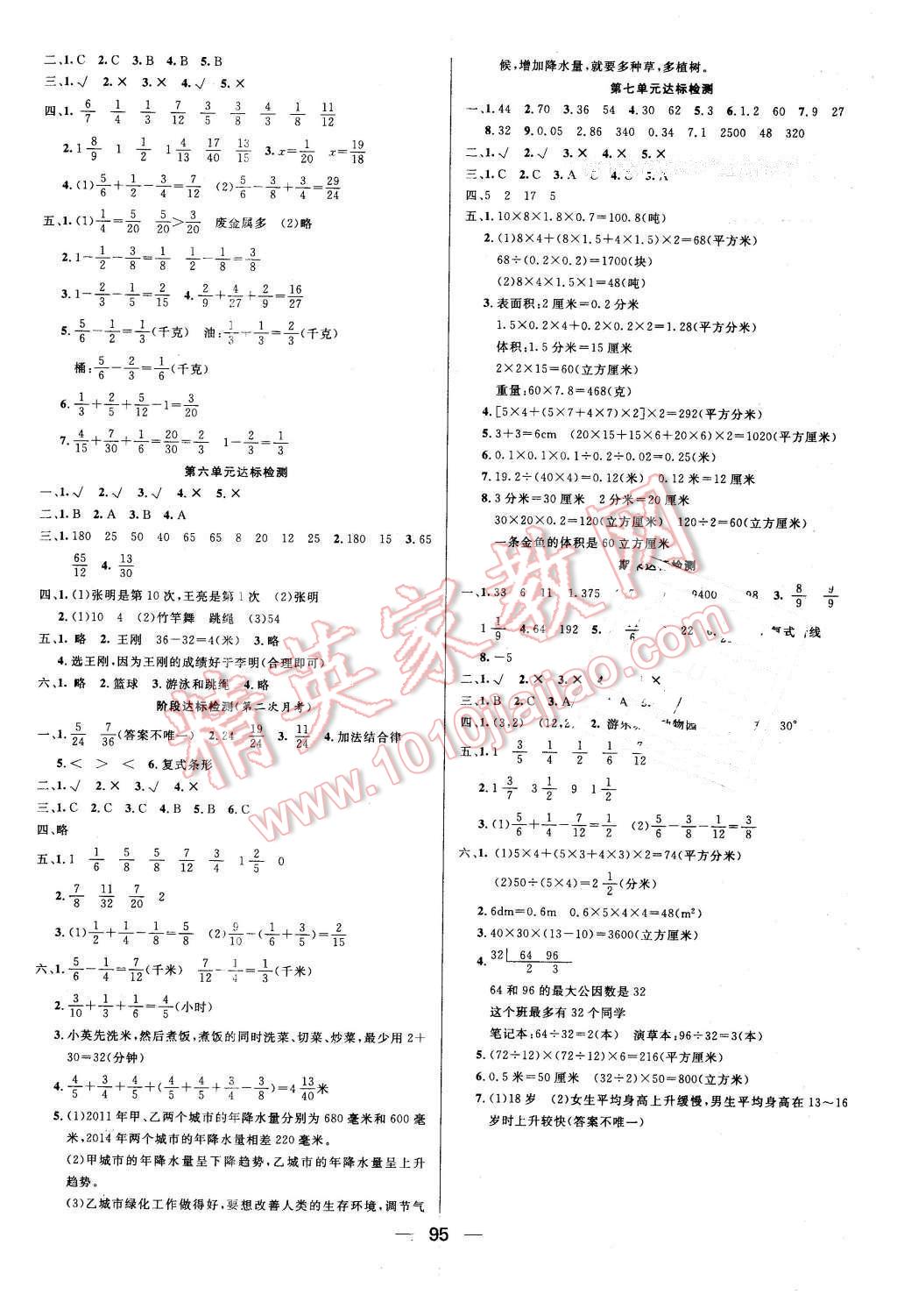 2016年好成績1加1學習導航五年級數(shù)學下冊青島版 第9頁