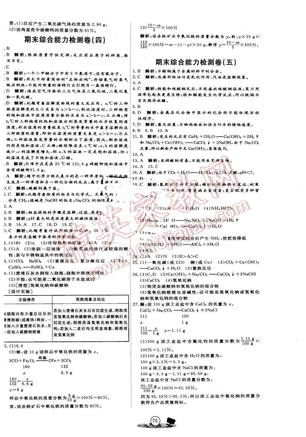 2015年优加密卷九年级化学下册人教版 第8页