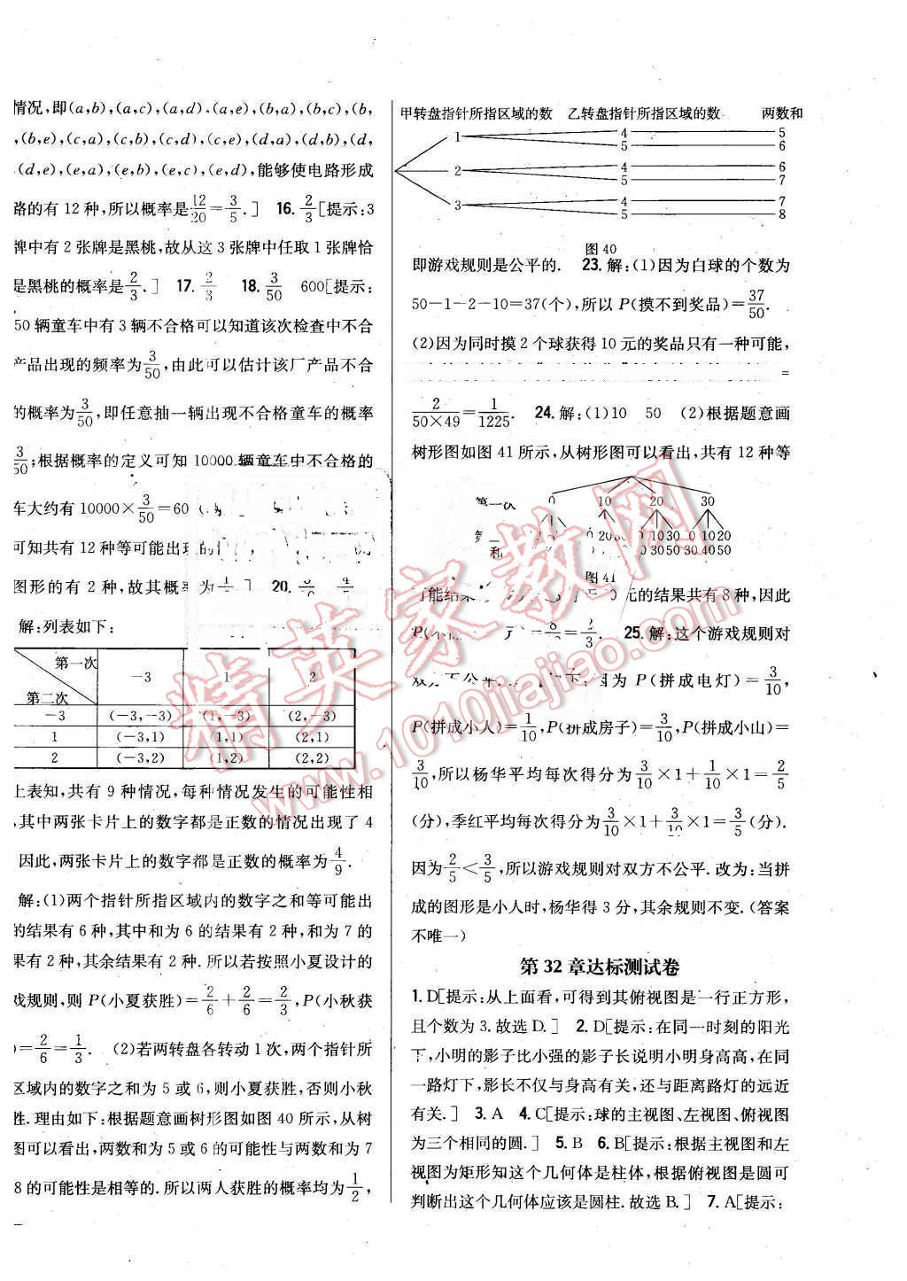 2016年全科王同步課時(shí)練習(xí)九年級數(shù)學(xué)下冊冀教版 第22頁