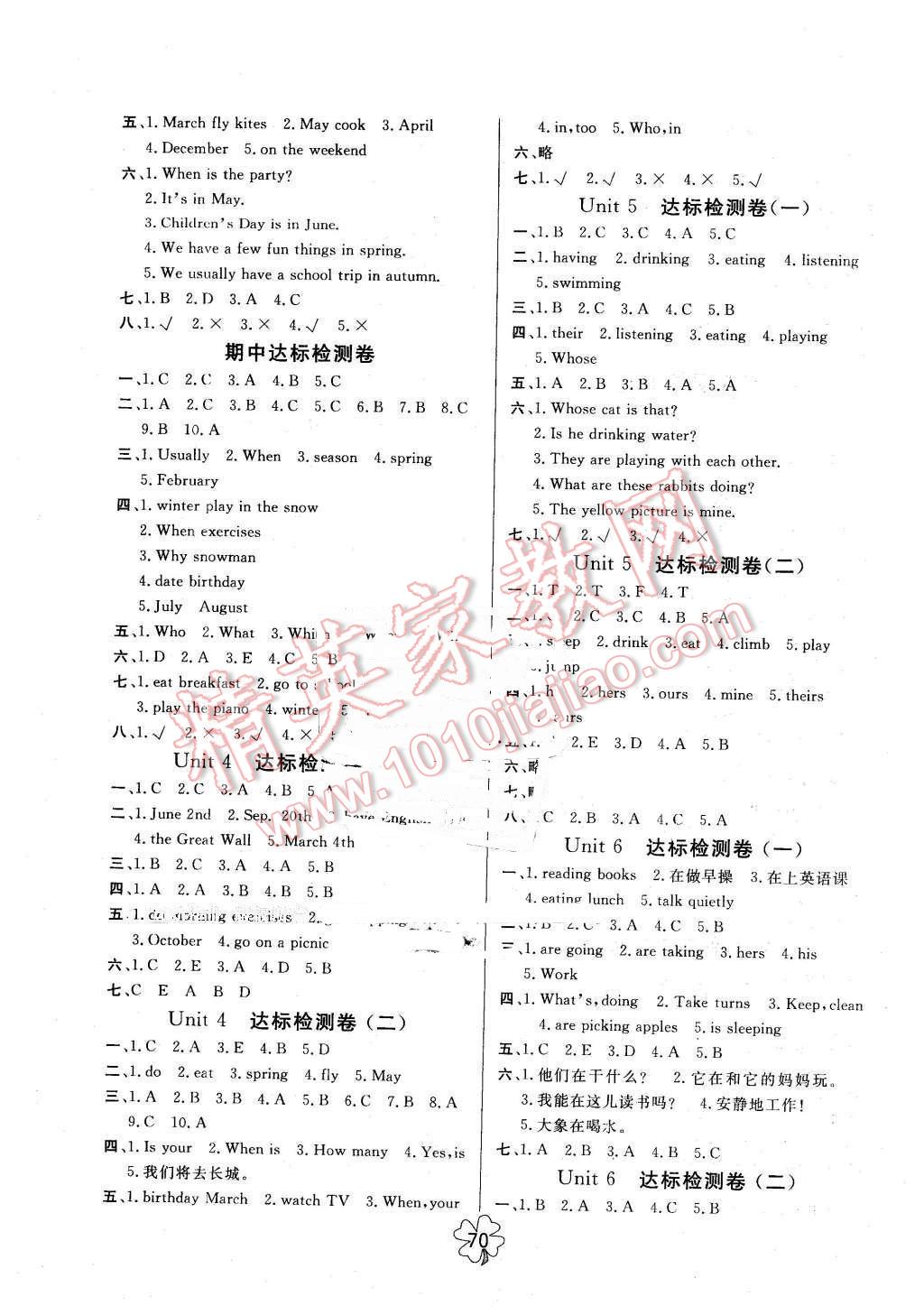 2016年名師名校全能金卷五年級(jí)英語(yǔ)下冊(cè)人教PEP版 第2頁(yè)