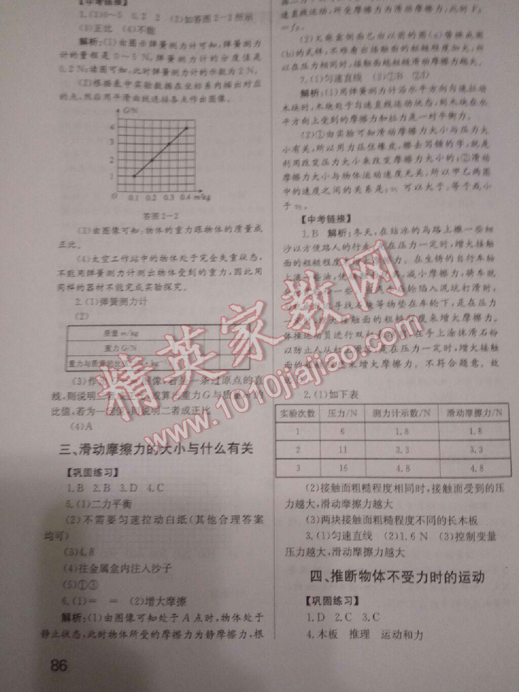 2015年學(xué)生實(shí)驗(yàn)報(bào)告冊八年級物理下冊教科版 第3頁