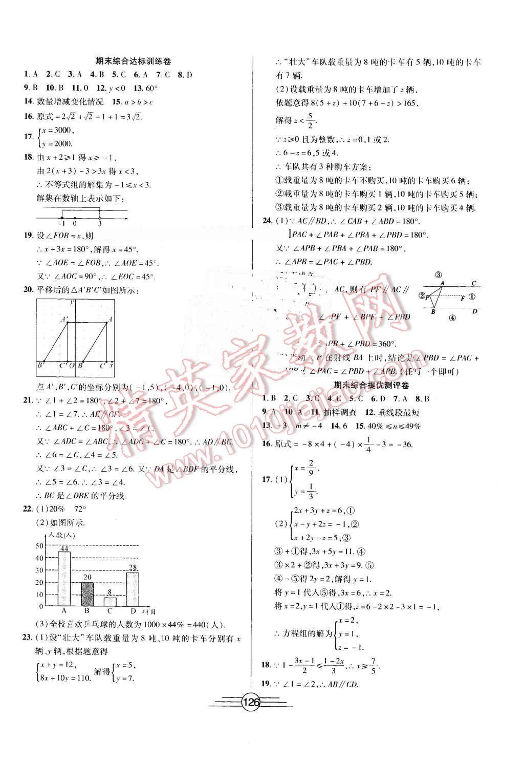 2016年同步AB卷高效考卷七年級(jí)數(shù)學(xué)下冊(cè)人教版 第14頁(yè)