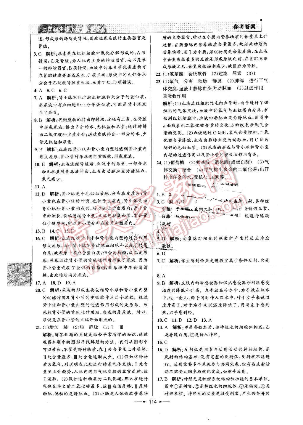 2016年99加1活頁卷七年級(jí)生物下冊(cè)人教版 第22頁