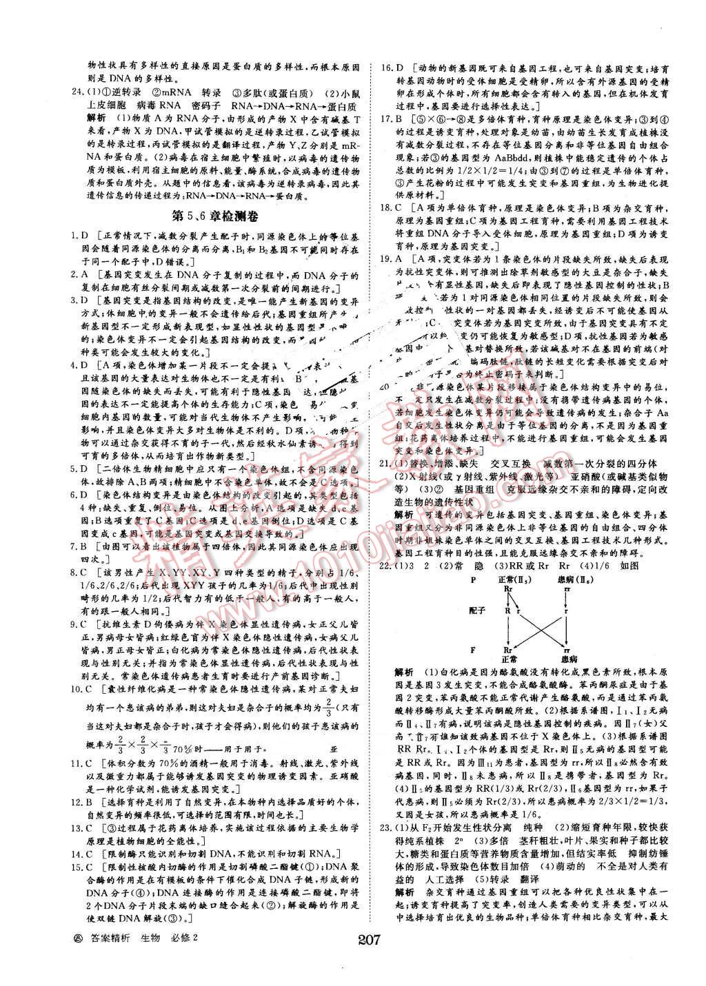 2015年步步高學(xué)案導(dǎo)學(xué)與隨堂筆記生物必修2人教版 第35頁