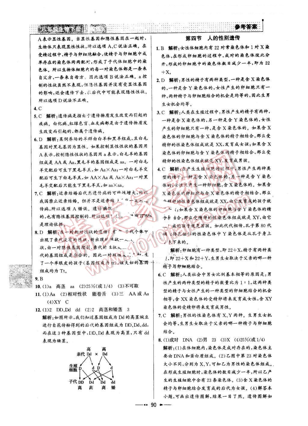 2016年99加1活页卷八年级生物下册人教版 第6页