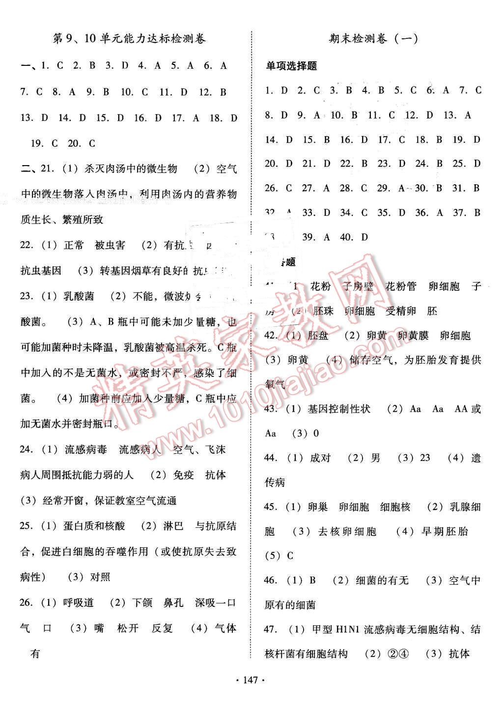 2016年云南省標(biāo)準(zhǔn)教輔優(yōu)佳學(xué)案八年級(jí)生物學(xué)下冊(cè)蘇教版 第15頁