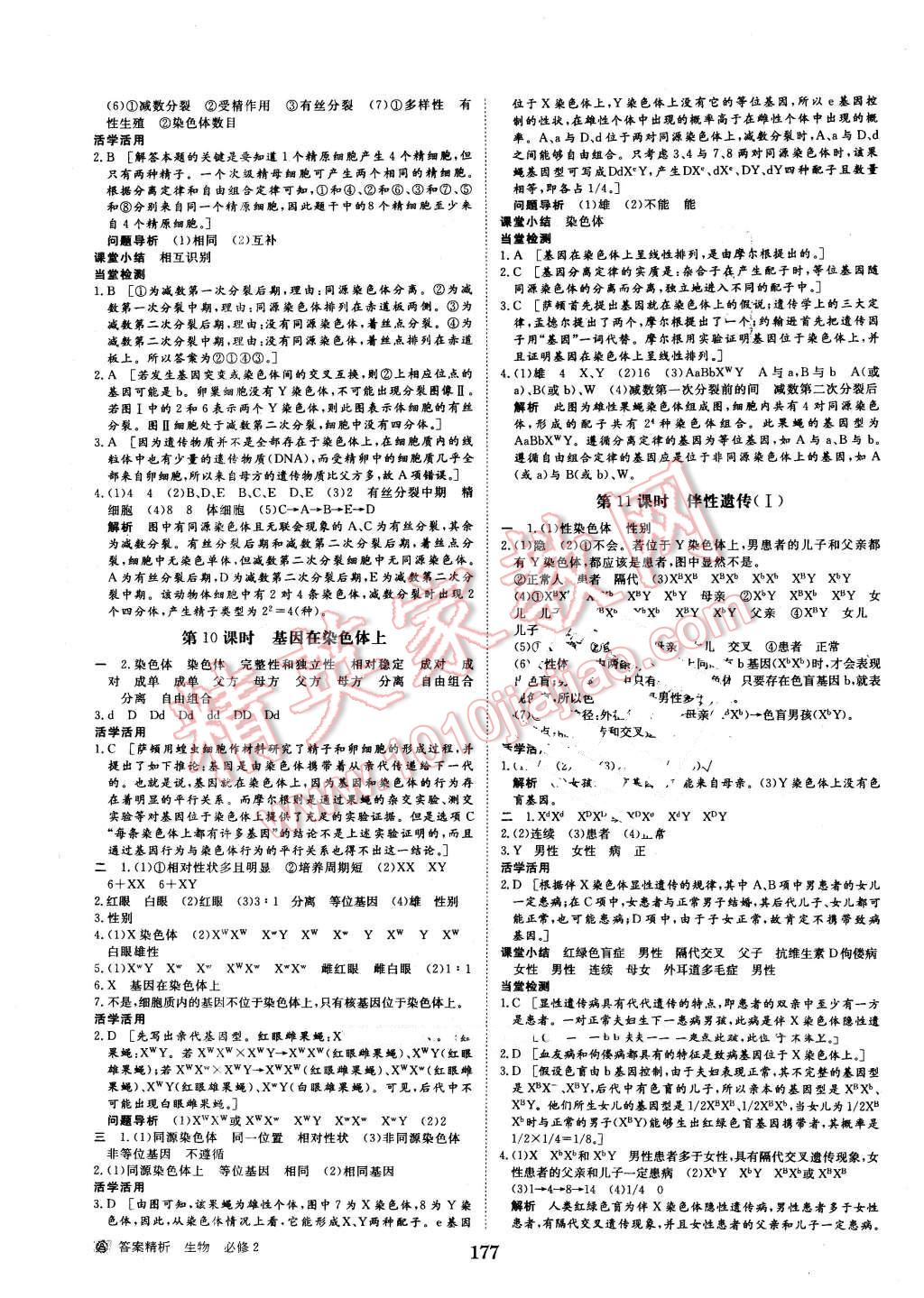 2015年步步高学案导学与随堂笔记生物必修2人教版 第5页