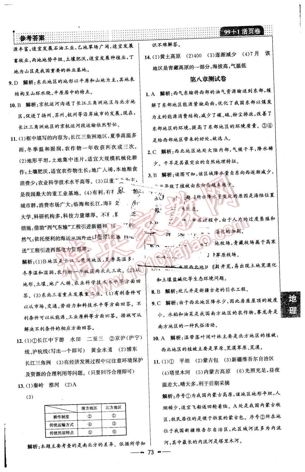 2016年99加1活頁卷八年級地理下冊人教版 第13頁