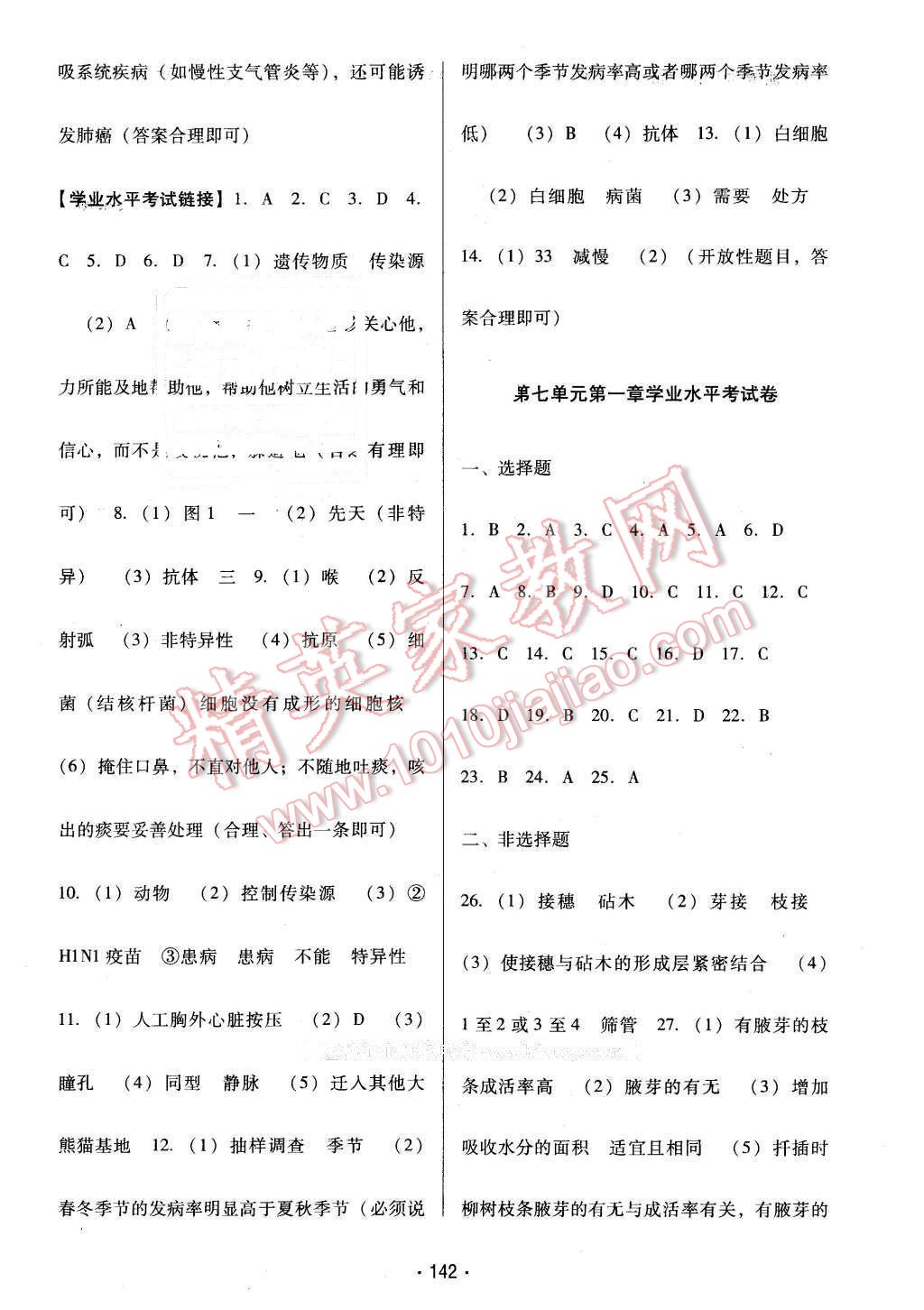 2016年云南省标准教辅优佳学案八年级生物学下册人教版 第10页