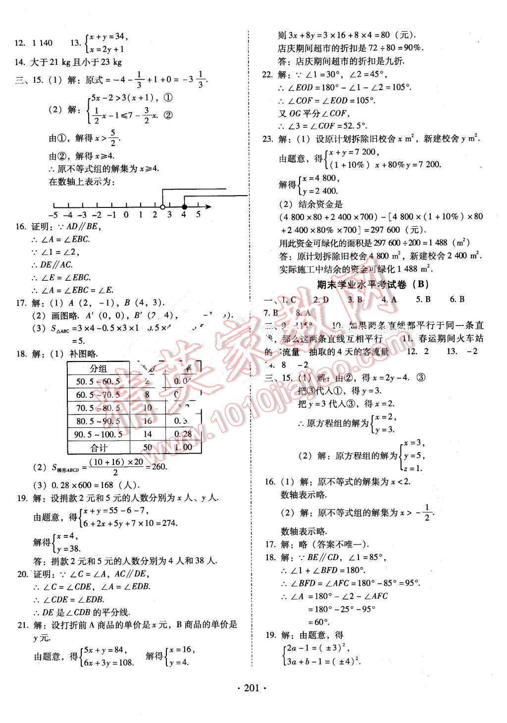 2016年云南省标准教辅优佳学案七年级数学下册人教版 第29页