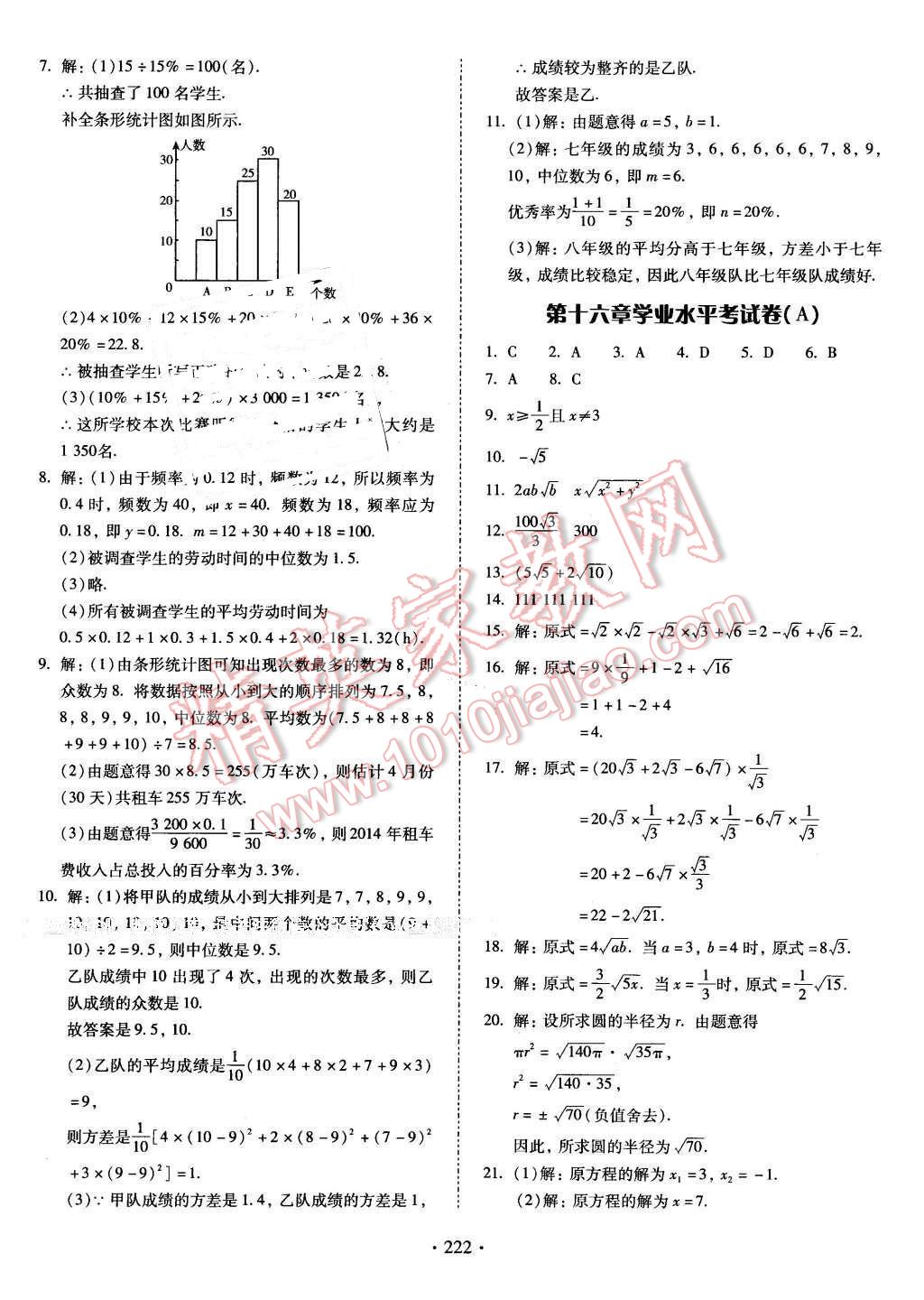 2016年云南省标准教辅优佳学案八年级数学下册人教版 第18页