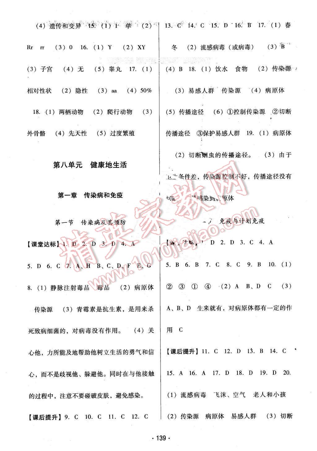 2016年云南省標(biāo)準(zhǔn)教輔優(yōu)佳學(xué)案八年級(jí)生物學(xué)下冊(cè)人教版 第7頁(yè)