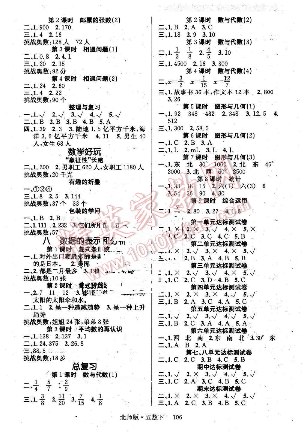 2016年輕松學(xué)習(xí)100分五年級數(shù)學(xué)下冊北師大版 第3頁