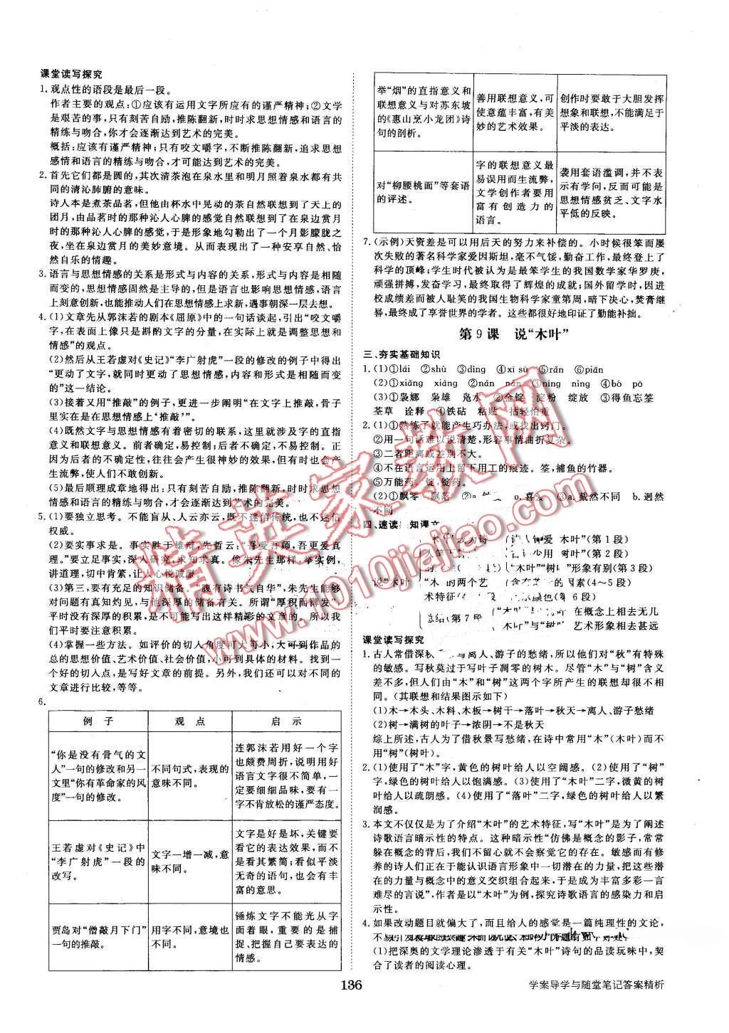 2016年步步高學案導學與隨堂筆記語文必修5人教版 第8頁