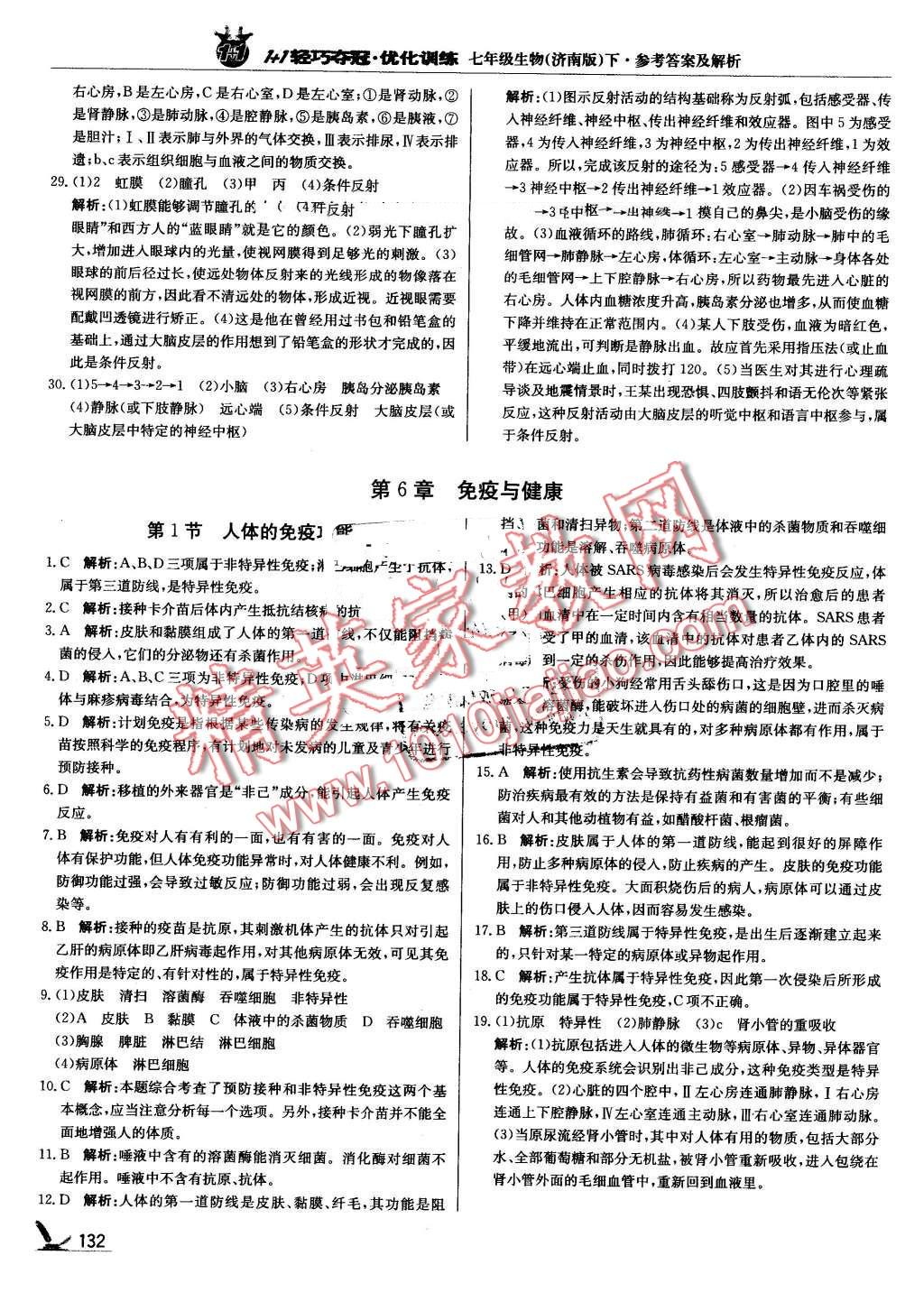 2016年1加1轻巧夺冠优化训练七年级生物下册济南版银版 第21页