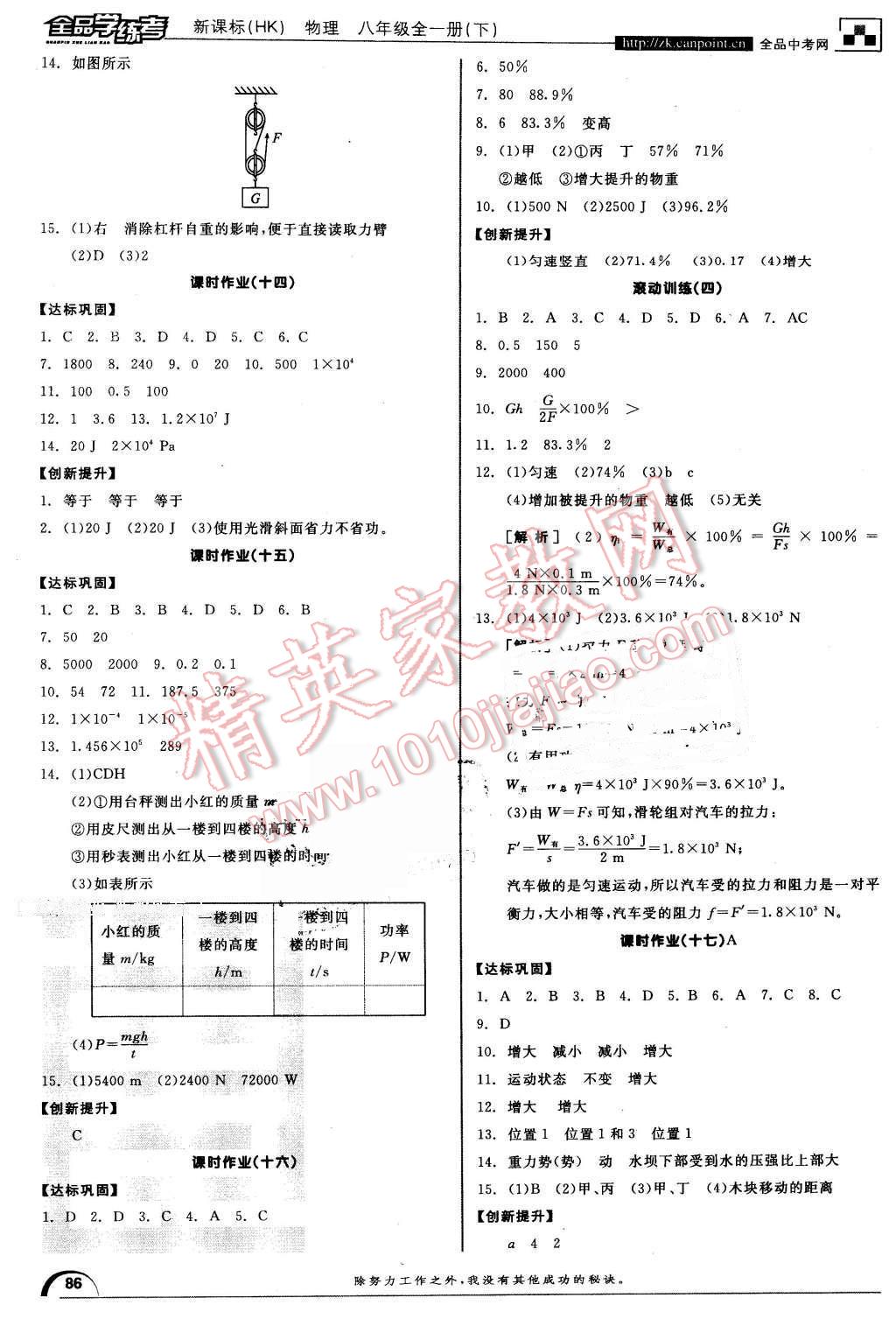 2016年全品學(xué)練考八年級(jí)物理全一冊(cè)下滬科版 第12頁