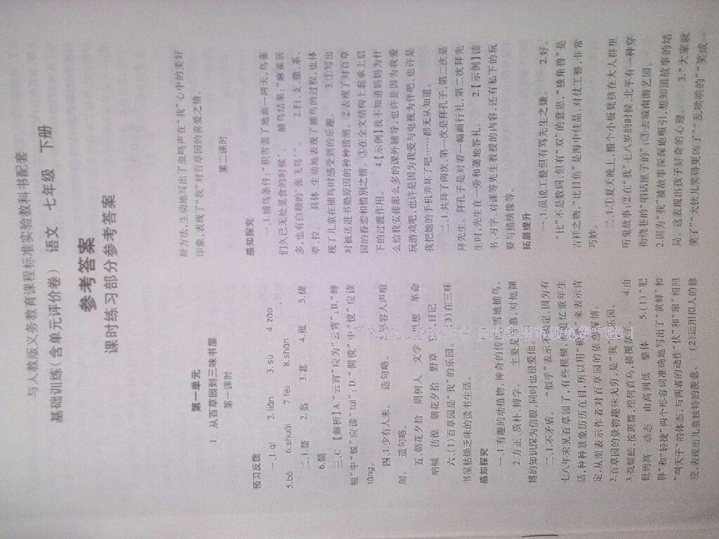 2015年基礎(chǔ)訓(xùn)練七年級(jí)語(yǔ)文下冊(cè)人教版僅限河南省使用大象出版社 第11頁(yè)