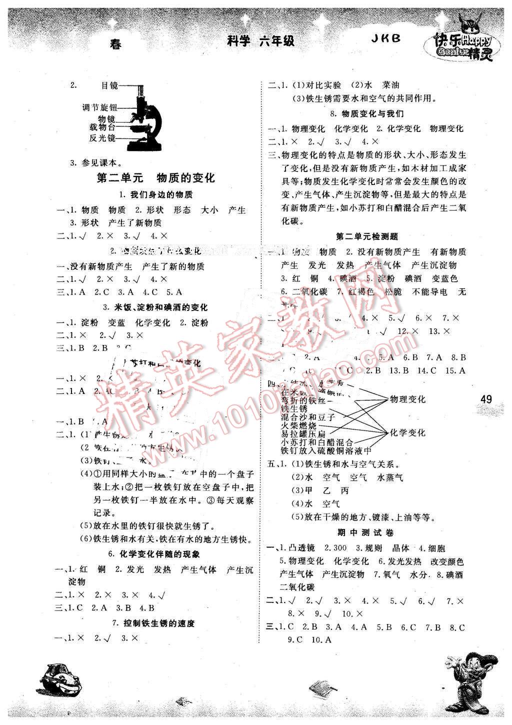 2016年名校作業(yè)本六年級科學(xué)下冊教科版 第2頁