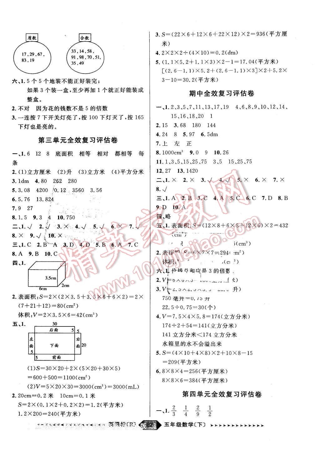 2016年阳光计划第二步五年级数学下册人教版 第2页