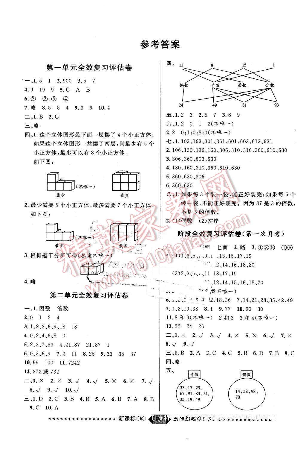 2016年阳光计划第二步五年级数学下册人教版 第1页