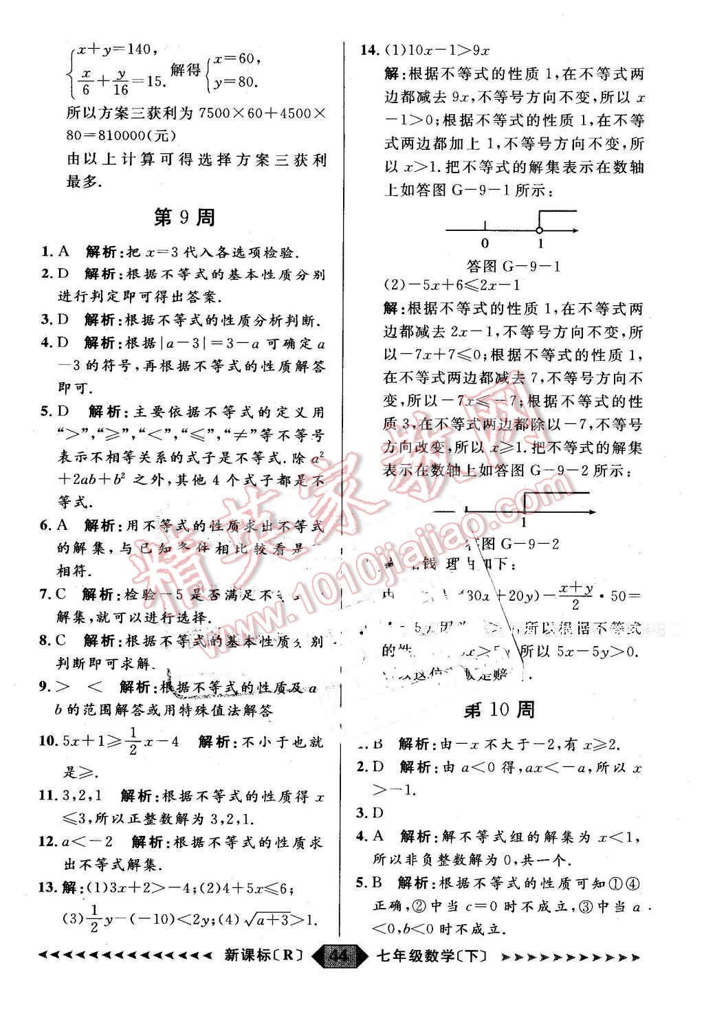 2016年陽光計劃七年級數(shù)學(xué)下冊人教版 第44頁