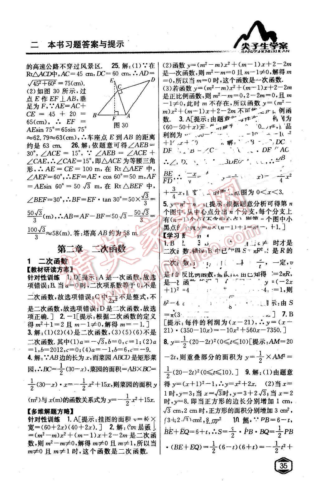 2016年尖子生學案九年級數(shù)學下冊北師大版 第10頁