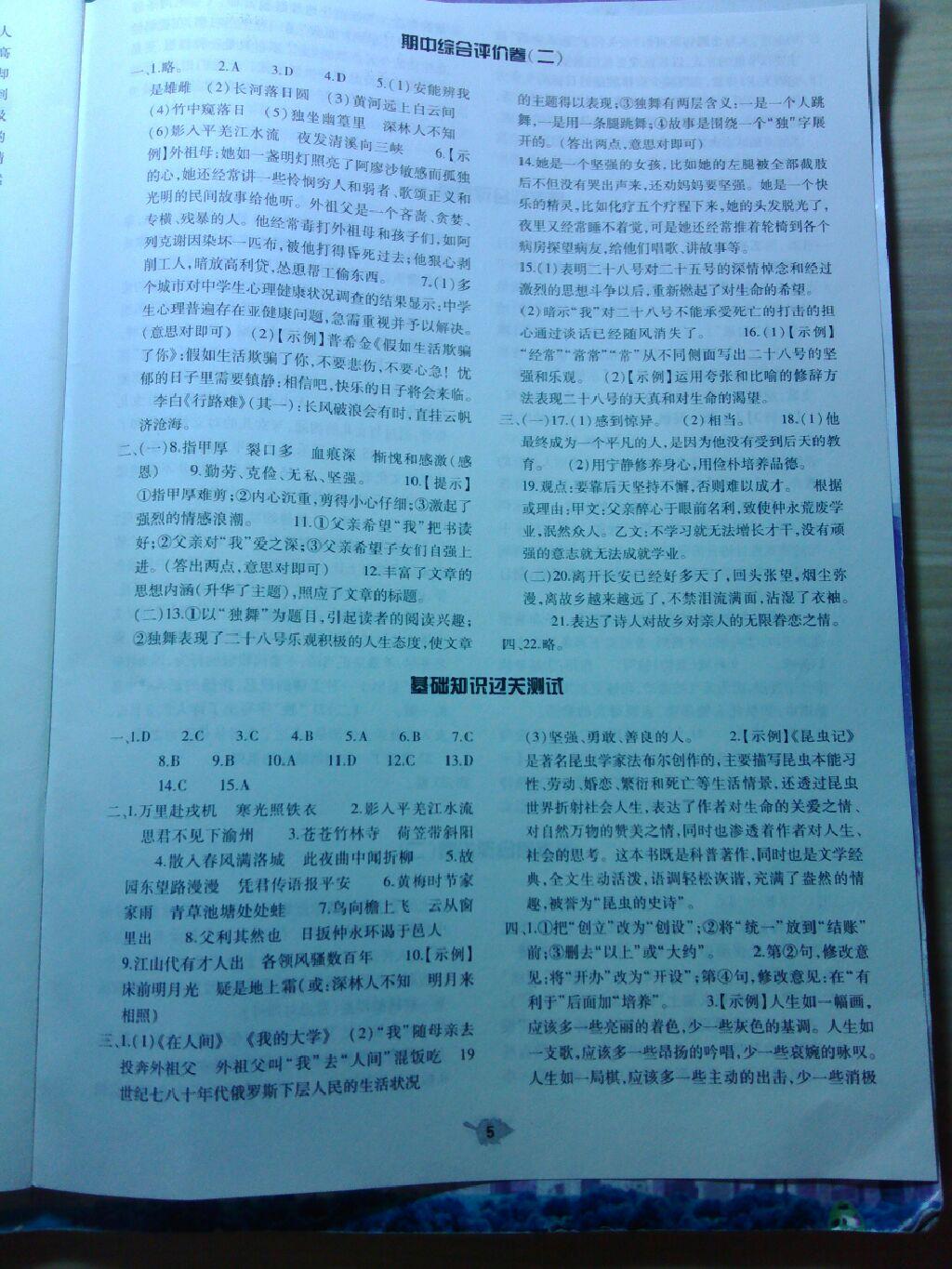 2015年基礎(chǔ)訓(xùn)練七年級語文下冊人教版僅限河南省使用大象出版社 第99頁