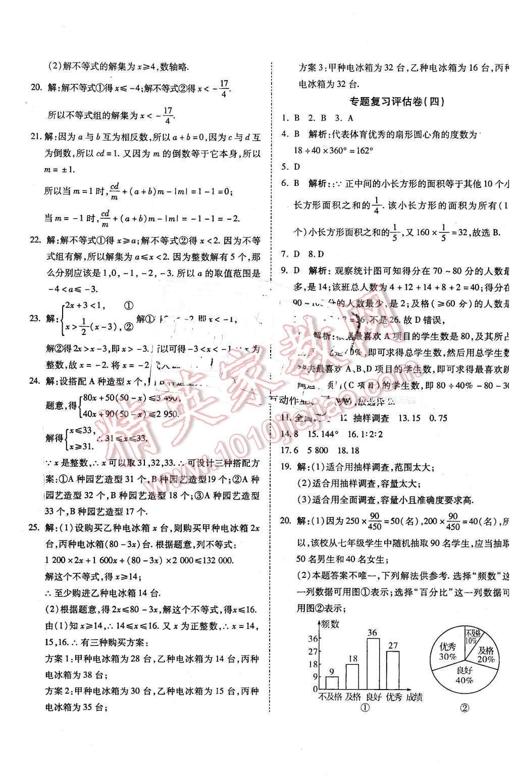 2016年一线调研卷七年级数学下册人教版 第9页