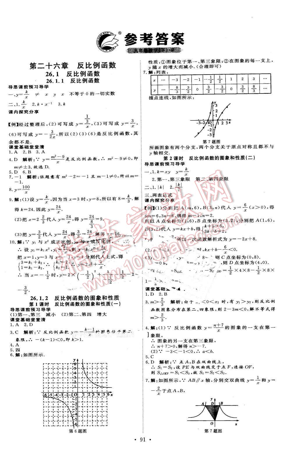 2016年優(yōu)加學案課時通九年級數(shù)學下冊人教版 第1頁