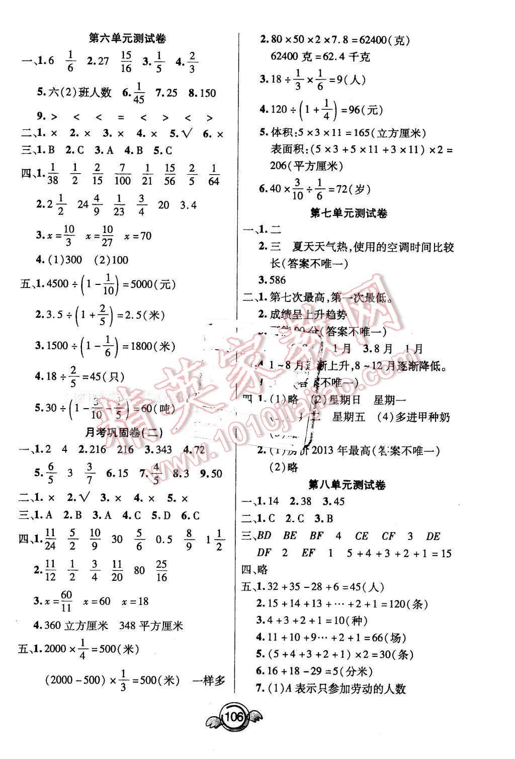 2015年一本好卷五年级数学下册冀教版河北专版 第6页