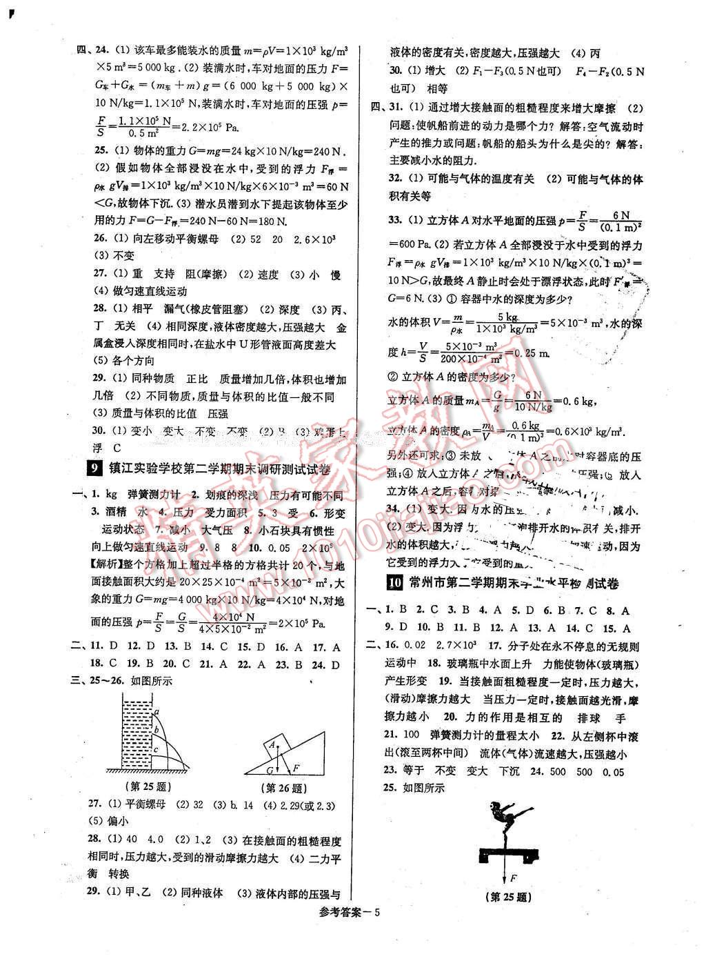 2016年名牌中學期末突破一卷通八年級物理下冊蘇科版 第5頁