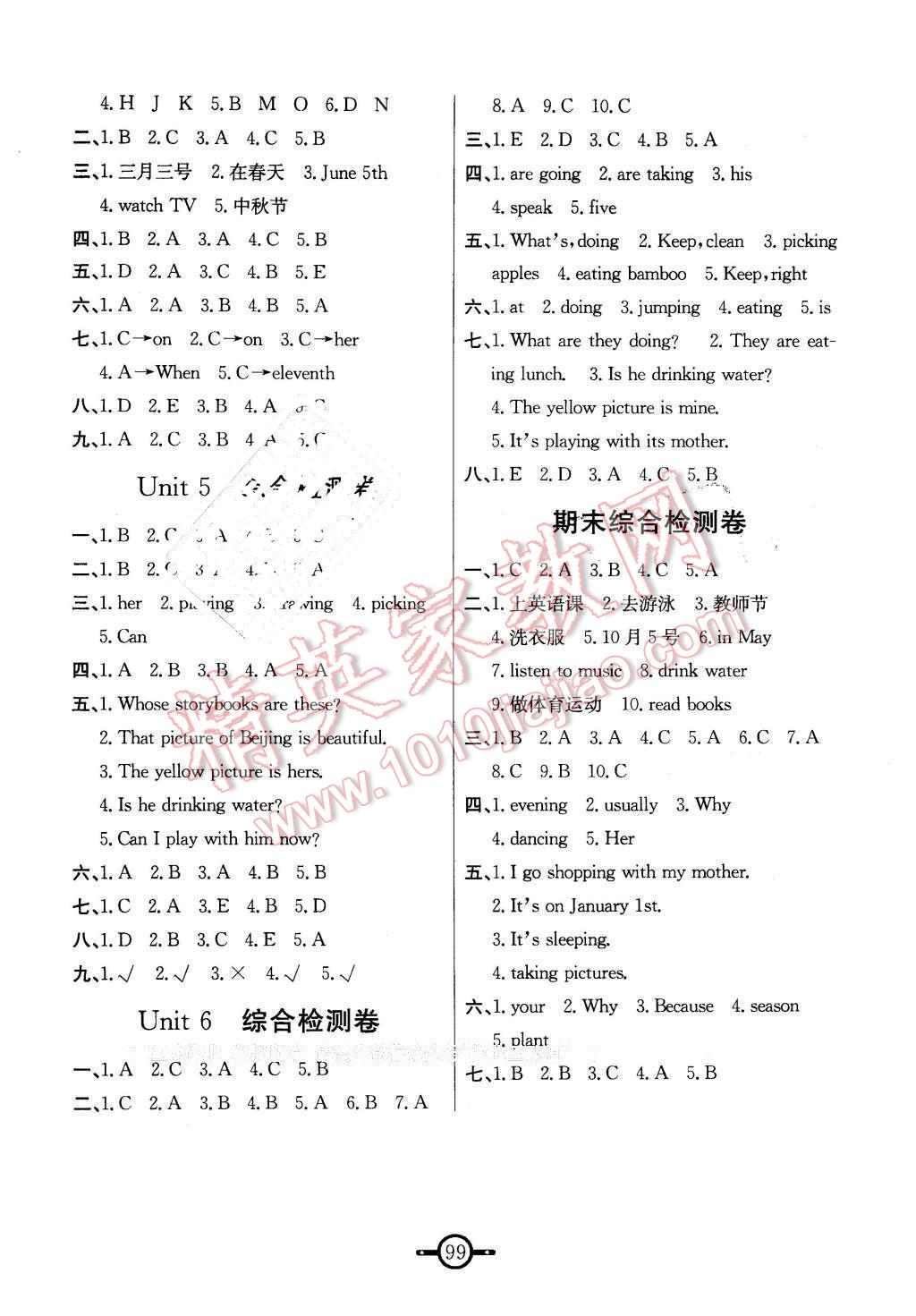 2016年名師金手指領(lǐng)銜課時五年級英語下冊人教版 第7頁