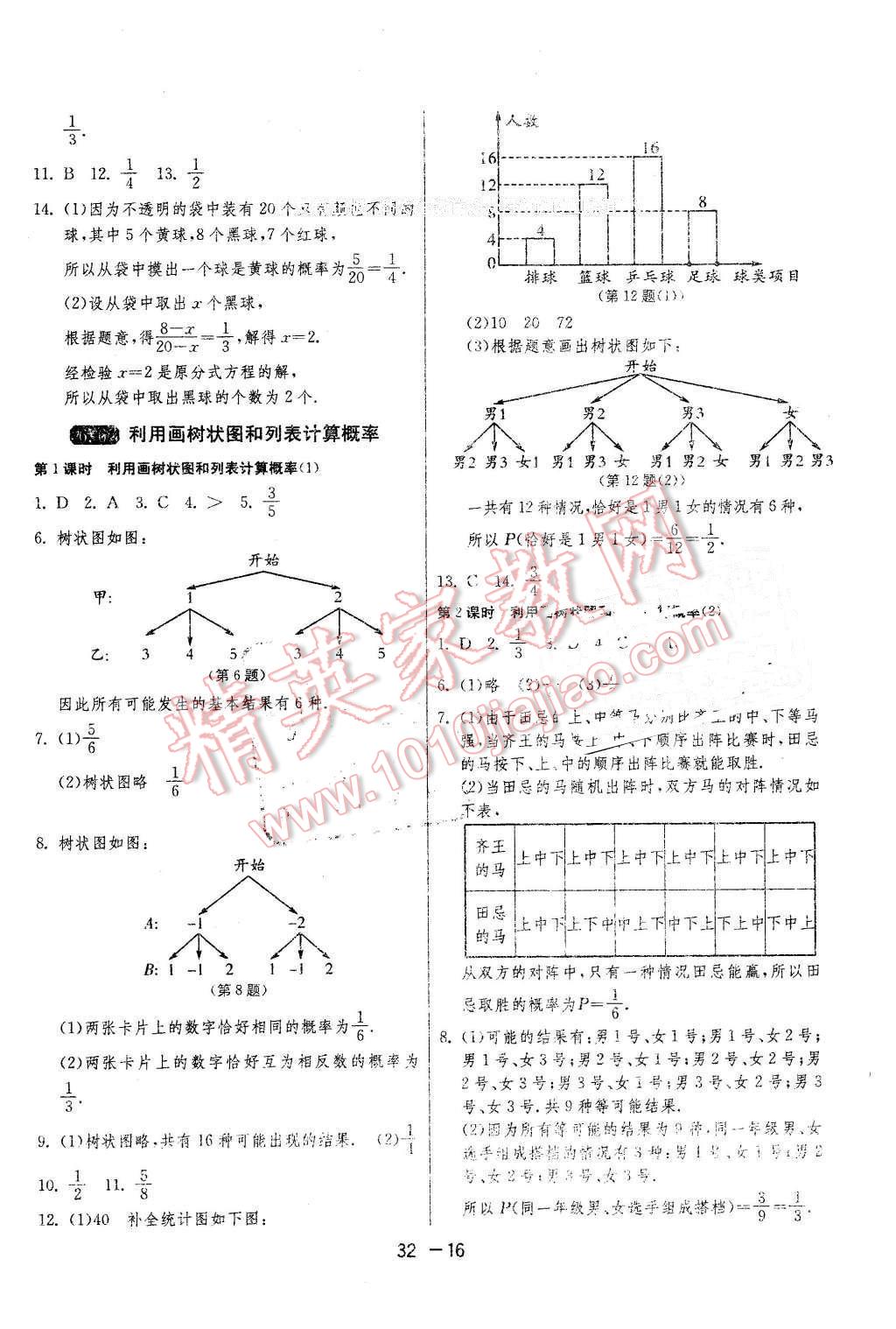 2016年1课3练单元达标测试九年级数学下册青岛版 第16页