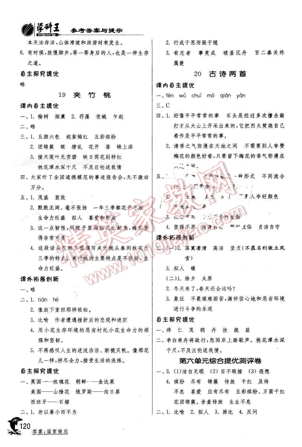 2016年实验班提优训练六年级语文下册苏教版 第11页