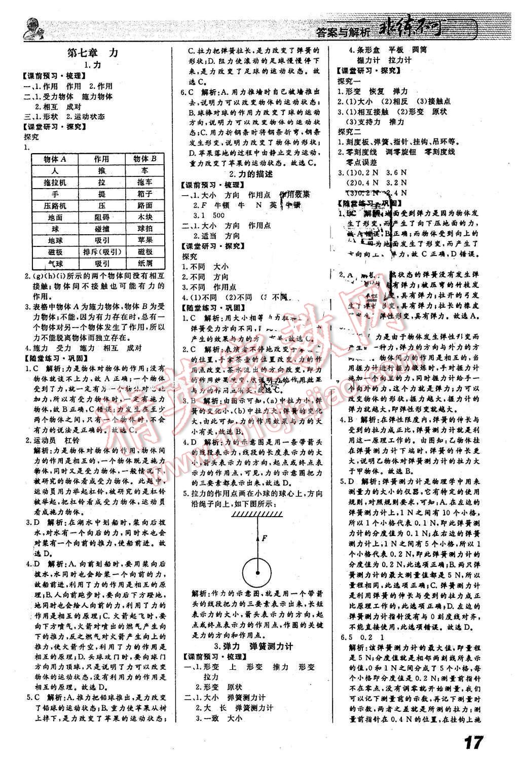 2016年課堂導(dǎo)學(xué)非練不可八年級物理下冊教科版 第1頁