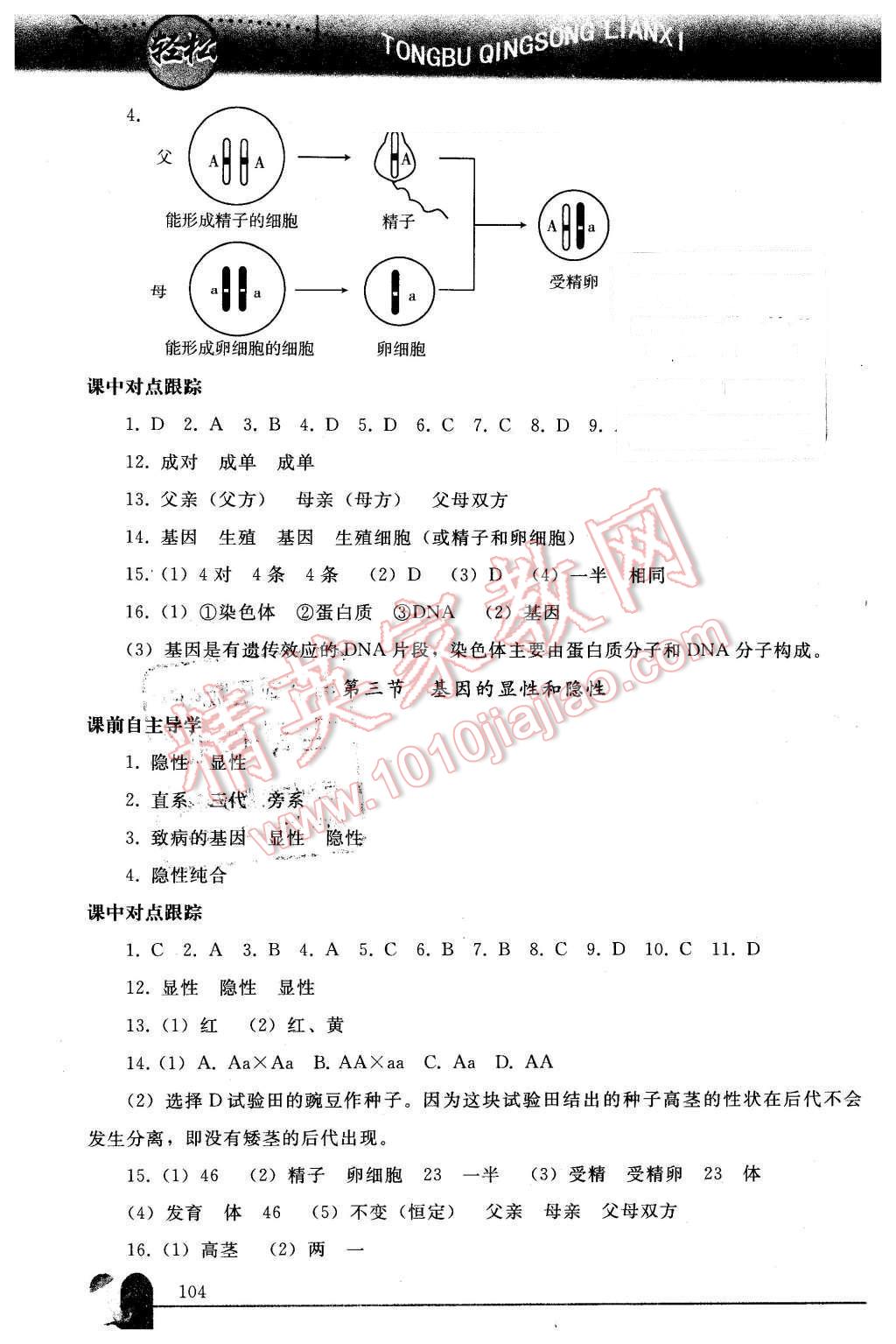 2016年同步輕松練習(xí)八年級(jí)生物學(xué)下冊(cè)人教版遼寧專版 第4頁