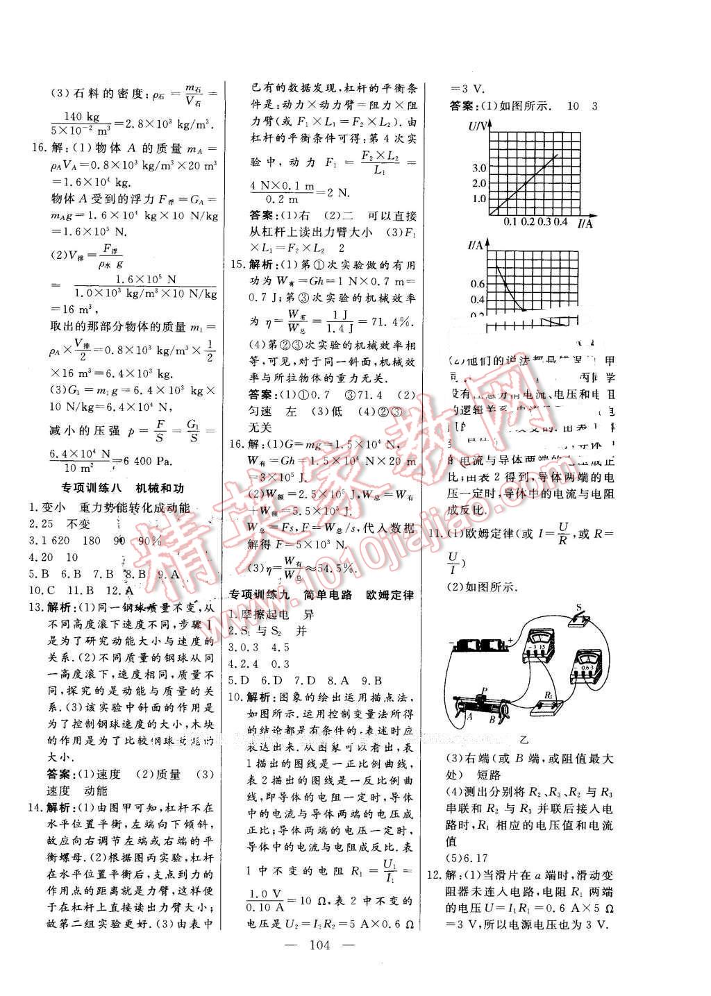 2016年自主訓(xùn)練九年級(jí)物理下冊(cè)人教版 第12頁(yè)