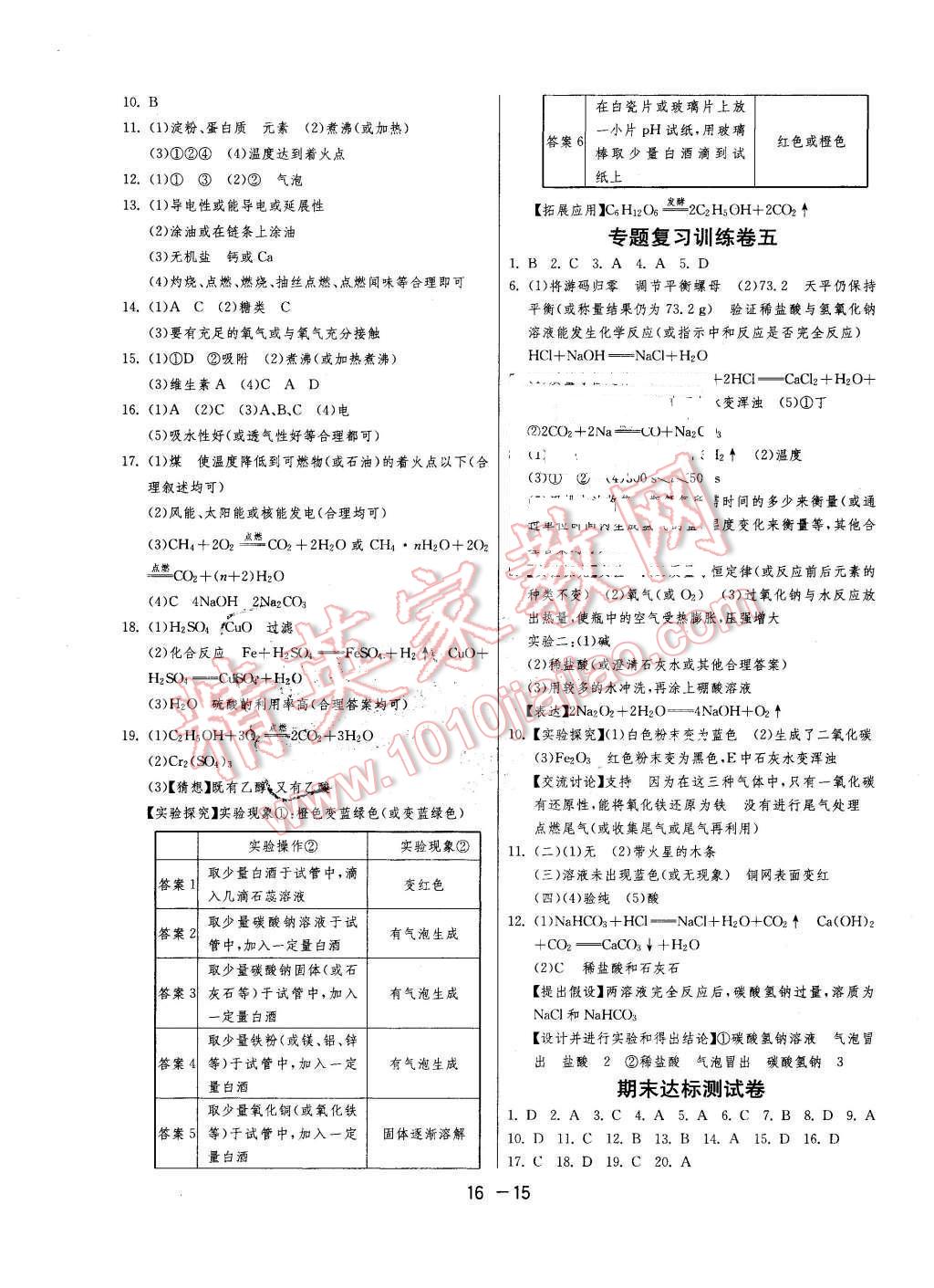 2016年1课3练单元达标测试九年级化学下册人教版 第15页