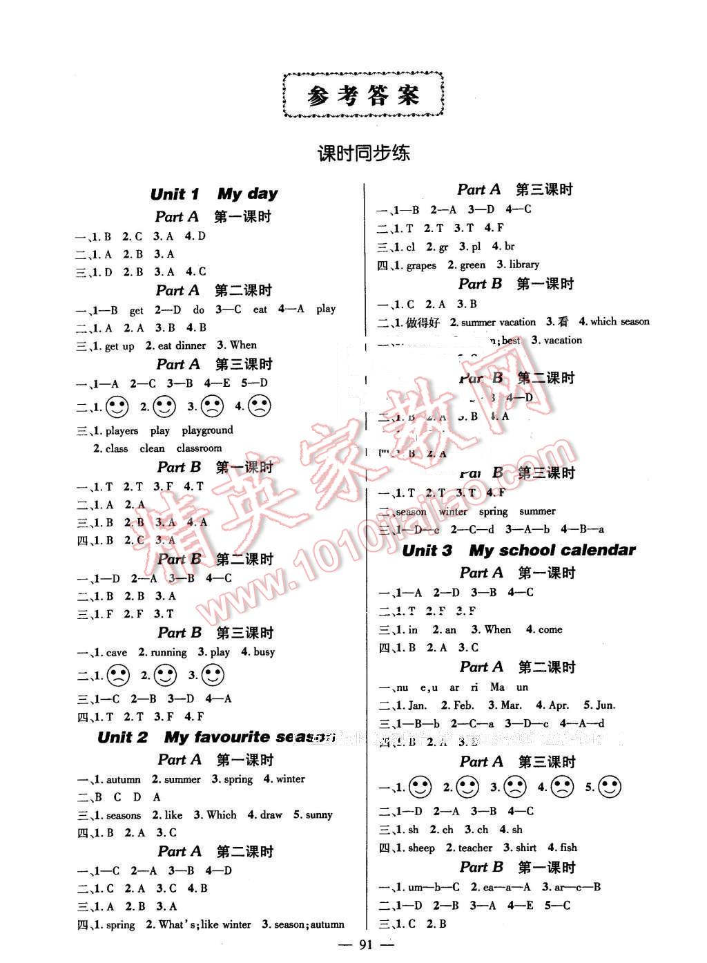 2016年創(chuàng)優(yōu)作業(yè)100分導(dǎo)學(xué)案五年級英語下冊人教PEP版 第1頁