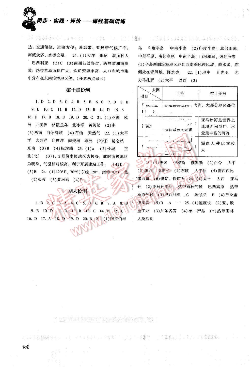 2016年课程基础训练七年级地理下册人教版湖南少年儿童出版社 第9页