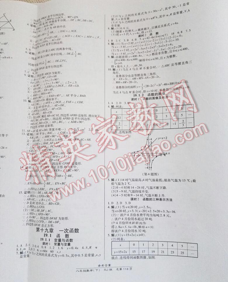 2014年高效課時(shí)通10分鐘掌控課堂八年級(jí)數(shù)學(xué)下冊(cè)人教版 第8頁