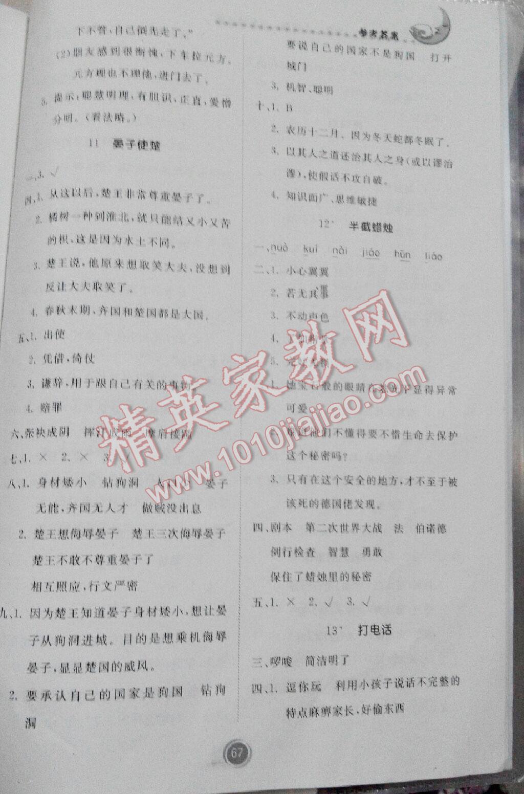 2014年家庭作業(yè)五年級(jí)語(yǔ)文下冊(cè) 第13頁(yè)