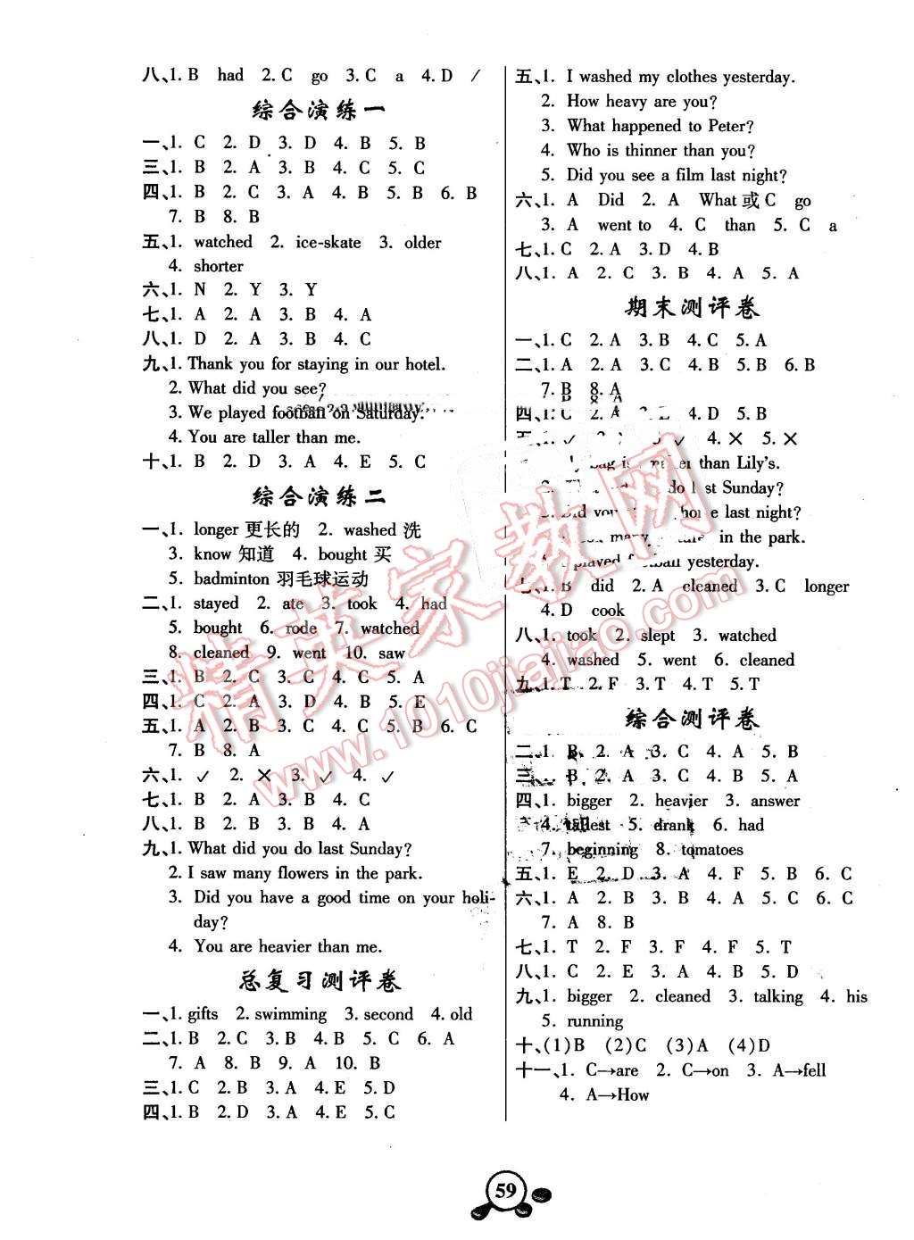 2016年小學生智能優(yōu)化卷六年級英語下冊人教版 第3頁