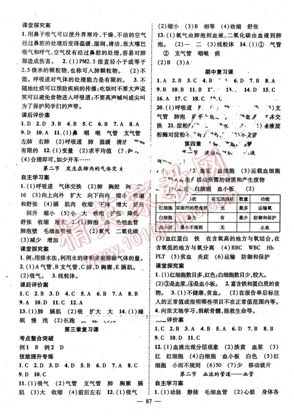 2016年優(yōu)質(zhì)課堂導學案七年級生物下冊人教版 第3頁