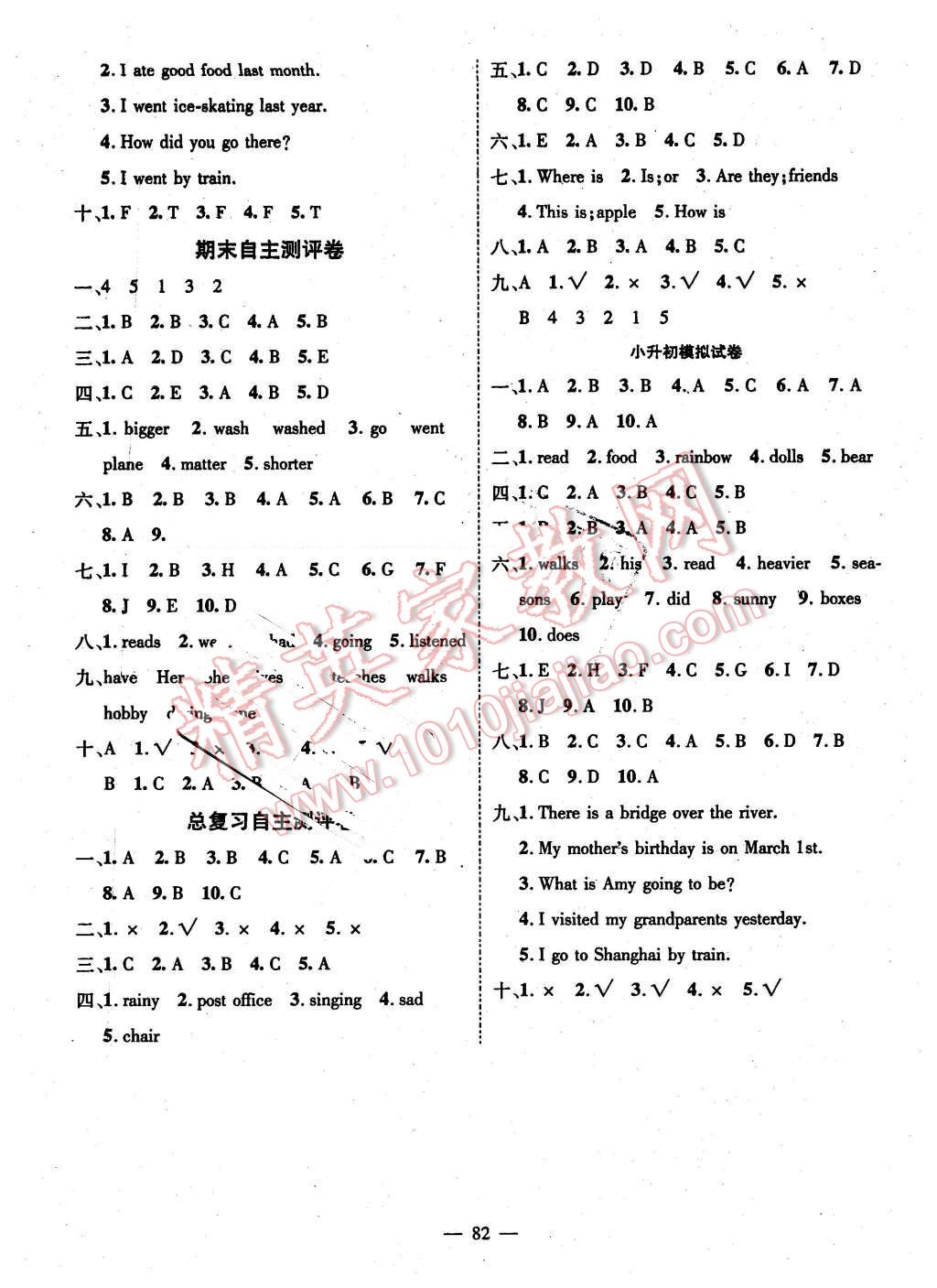 2016年優(yōu)質(zhì)課堂導學案六年級英語下冊人教版 第10頁