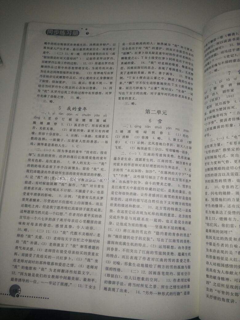 2016年同步练习册人民教育出版社八年级语文下册人教版 第102页